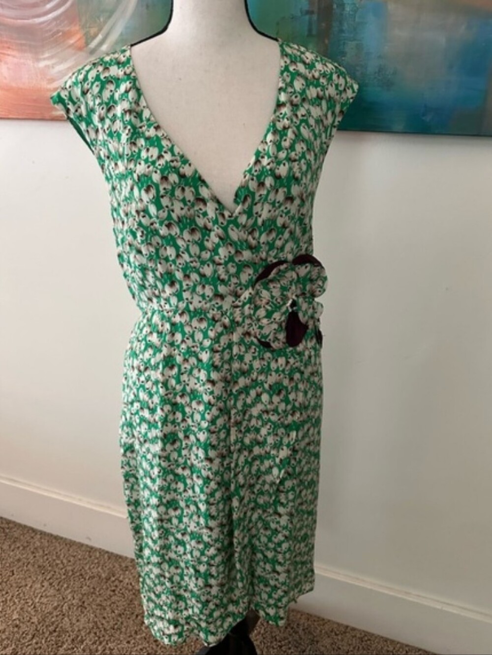 Anthropologie Moulinette Soeurs Undercurrent NWOT Green Floral Silk Dress 10